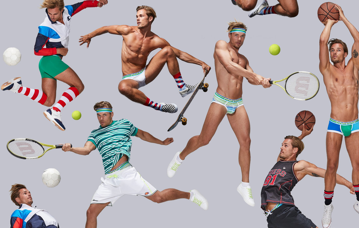 Cocksox Lifestyle image featuring various Freshballs collection underwear 